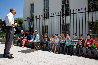 “Listen up, kids, I’m the POTUS. Can you spell that? P-O-T-U-S.” April 5, 2015White House Photo by Pete Souza